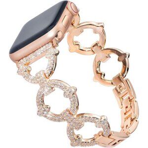 Bling Bands Compatible with Apple Watch Band, Metal Bracelet Strap Rhinestone